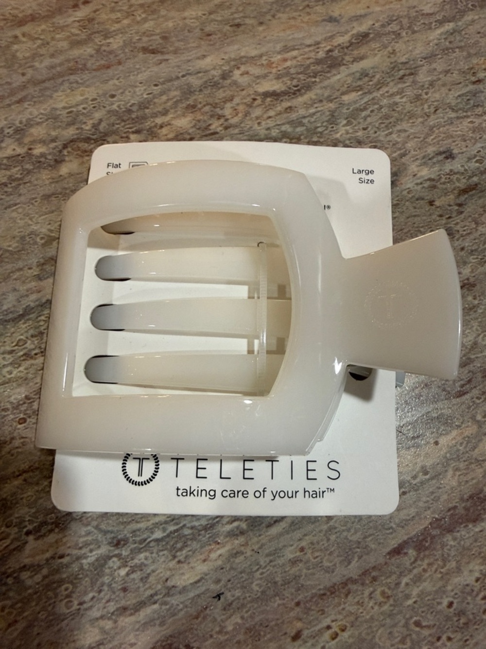 Teleties Large White Hair Claw Clip